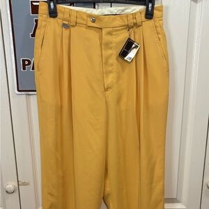 Stacy Adams Men's Yellow Pleated Pants